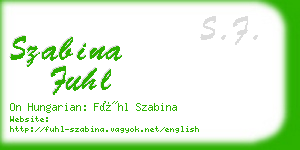 szabina fuhl business card